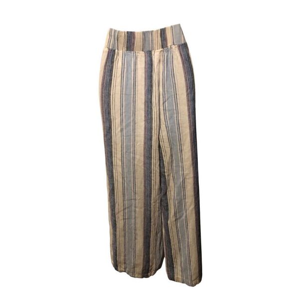 D Jeans Definitions by Lagenlook Boho Striped Linen Blend Pant a stylish and ver - Picture 9 of 12